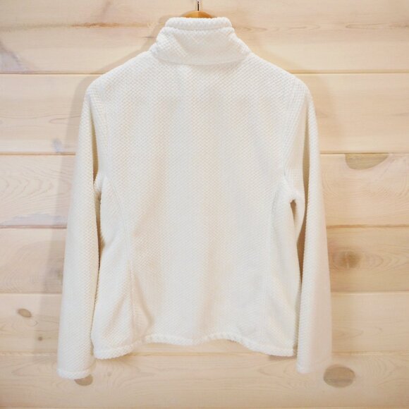 Exertek Women's size L Fleece Jacket Full Zip Pockets Mock Neck Cozy Ivory - Picture 4 of 9